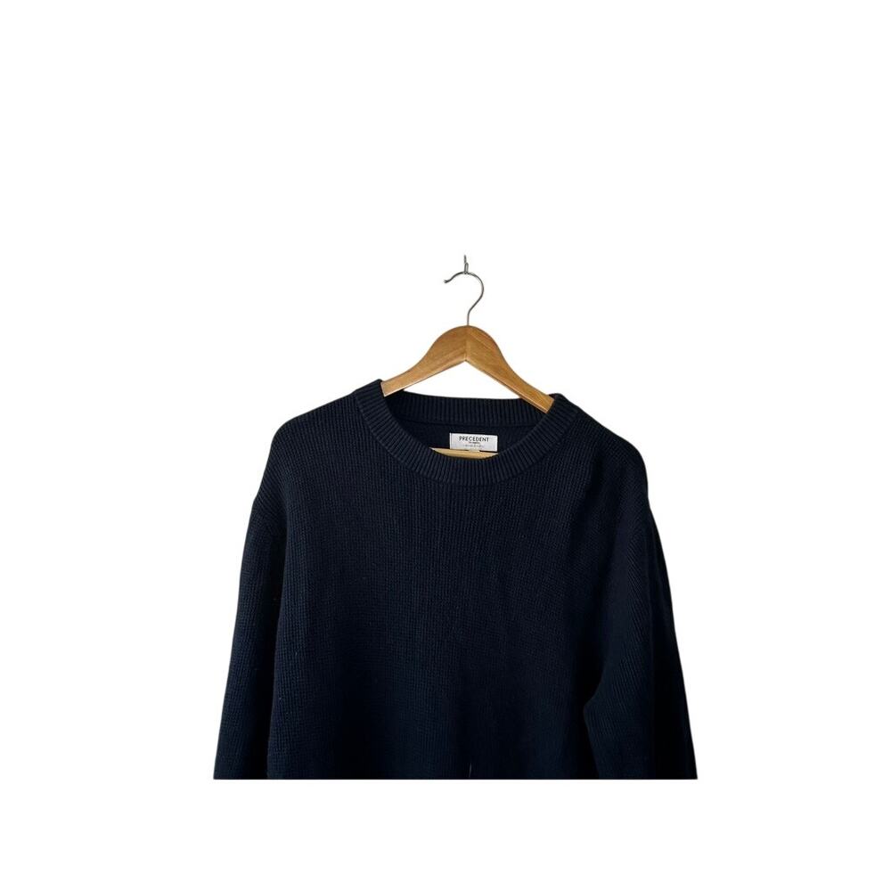 Precedent Cashmere Blend Navy Blue Long Sleeve Knit Sweater Men's XL - Picture 2 of 4